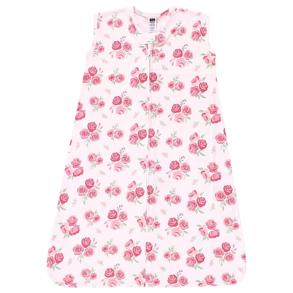 Hudson Baby Infant Girl Cotton Wearable Sleeping Bag, Sack, Blanket, 6-12M
